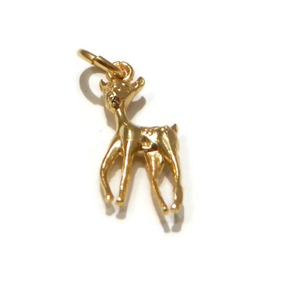 Deer Pendant Charm 14k Yellow Gold!!